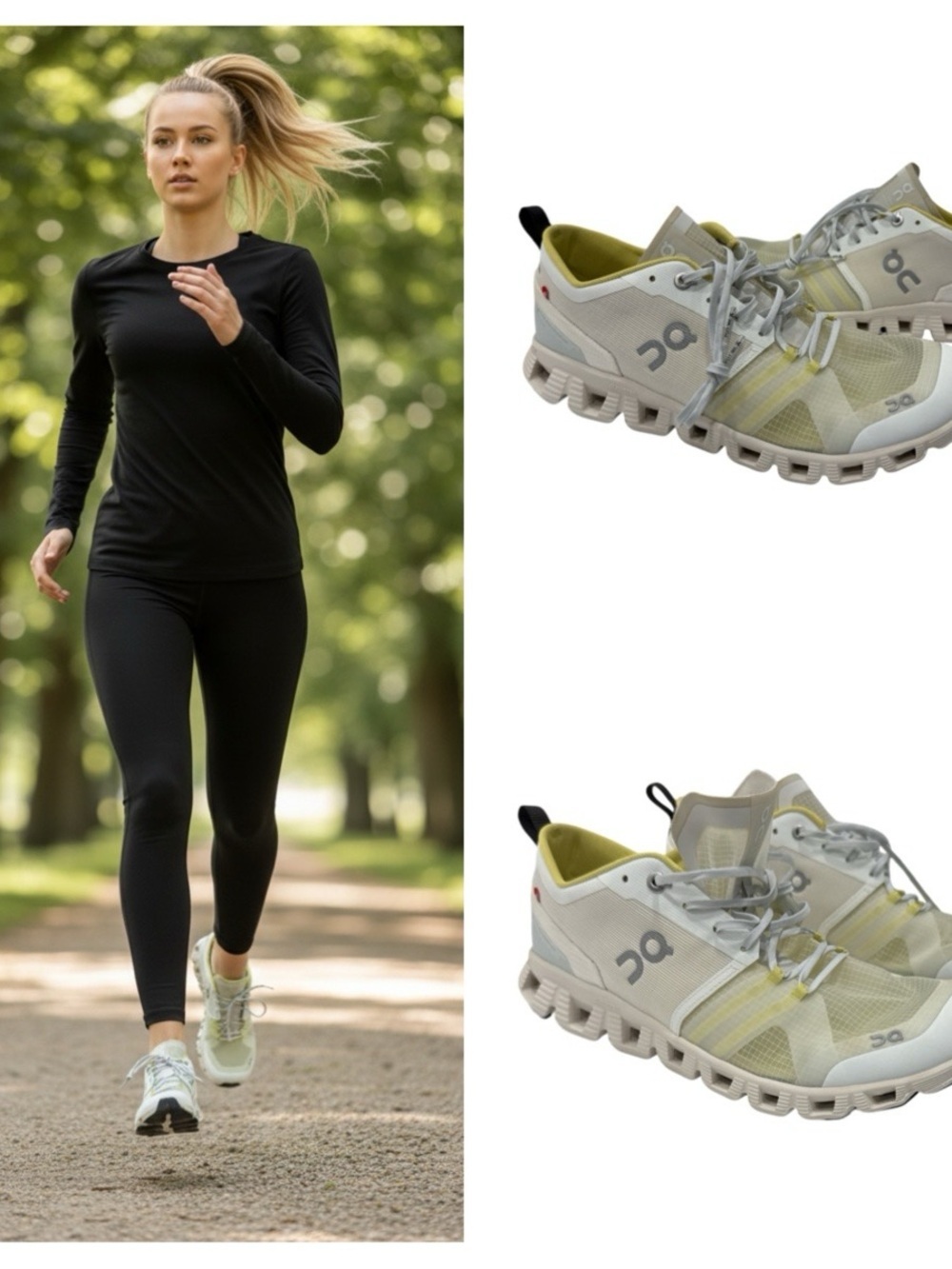 ON Running Cloud X Shift Textile Vapor Acacia Trainers Womens Shoes Size 10